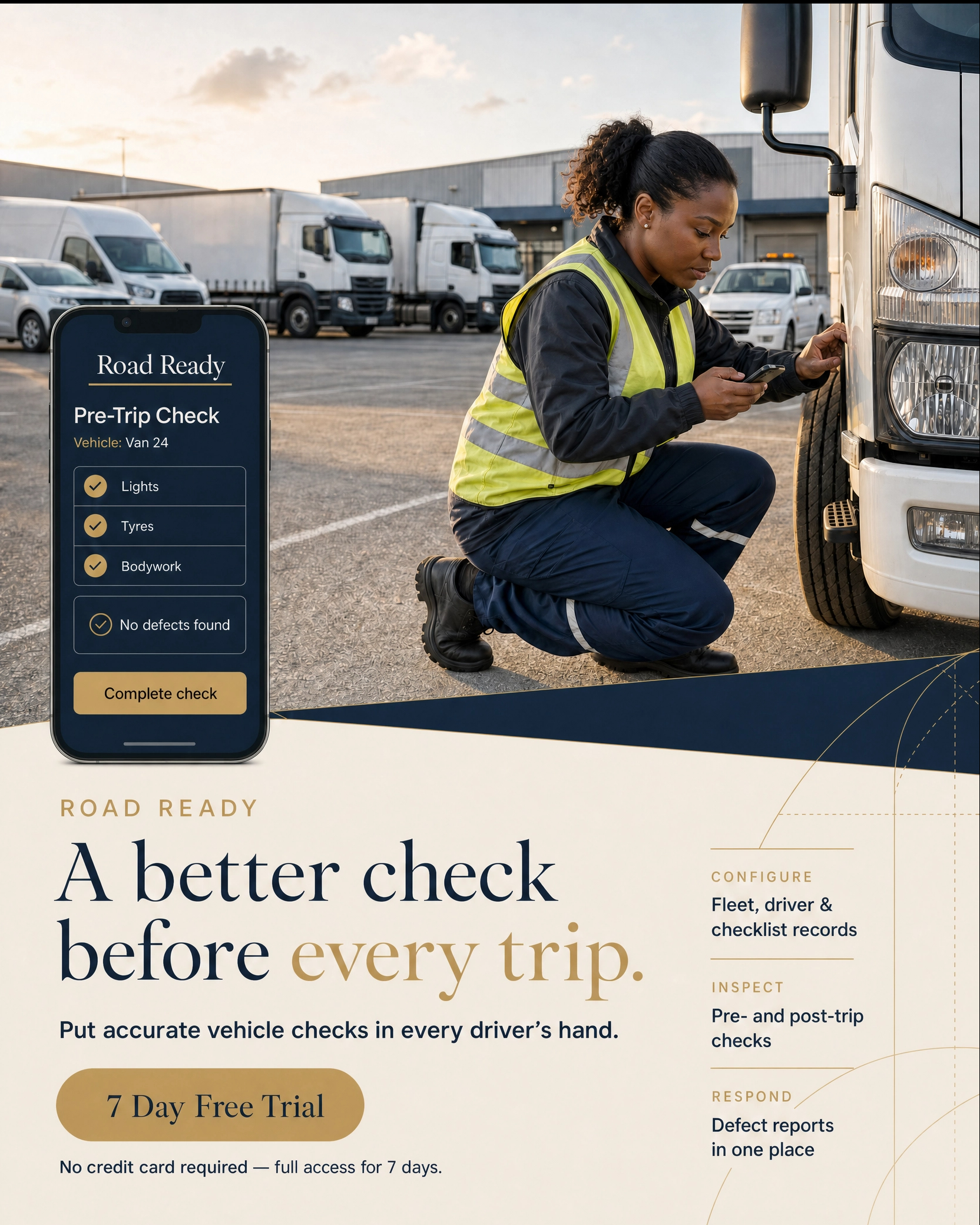 Road Ready fleet inspection software for vehicle checks and defect reporting